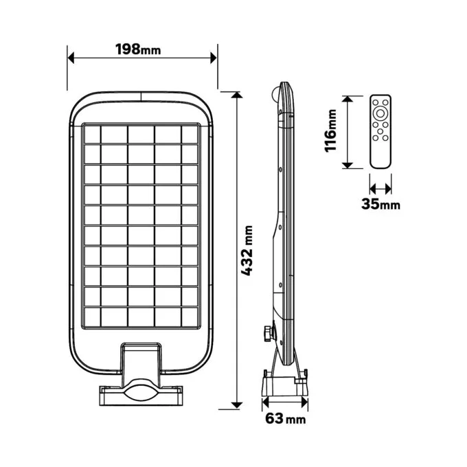 GBC ON SURF Pole Mounted 100W Solar Dimmable LED Light - Pole Mounted, 100W, Solar, Dimmable LED Light, PIR, Remote Control — image 5