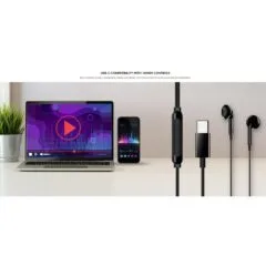 Genius Headset - HS-M365 - In-Ear USB-C Inline Control White