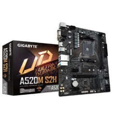 GIGABYTE GA-A520M-S2H - microATX AM4 Motherboard, AMD A520, DDR4, 2x DIMM up to 64GB, PCIe 3.0, HDMI/VGA