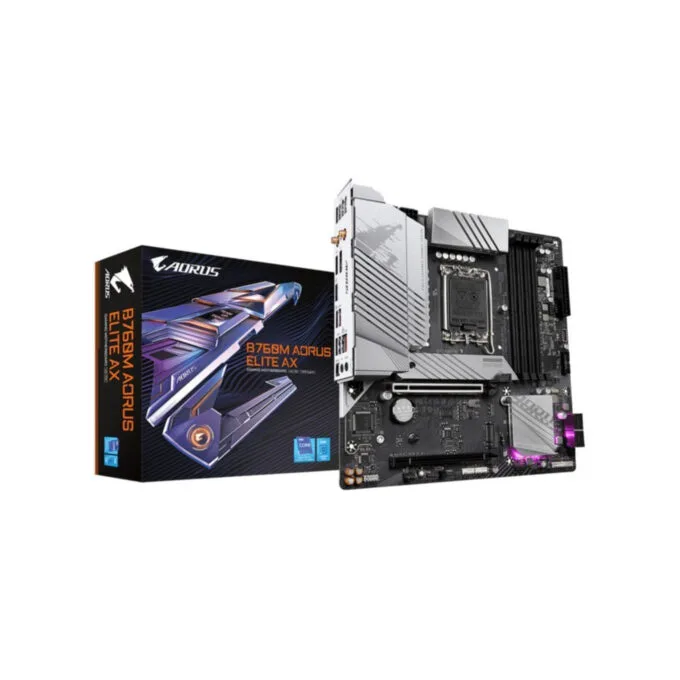 GIGABYTE GA-B760M AORUS ELITE AX - LGA1700 DDR5 microATX, 256GB, Wi-Fi 6E, 2.5/5GbE, Bluetooth 5.3, Black — image 6