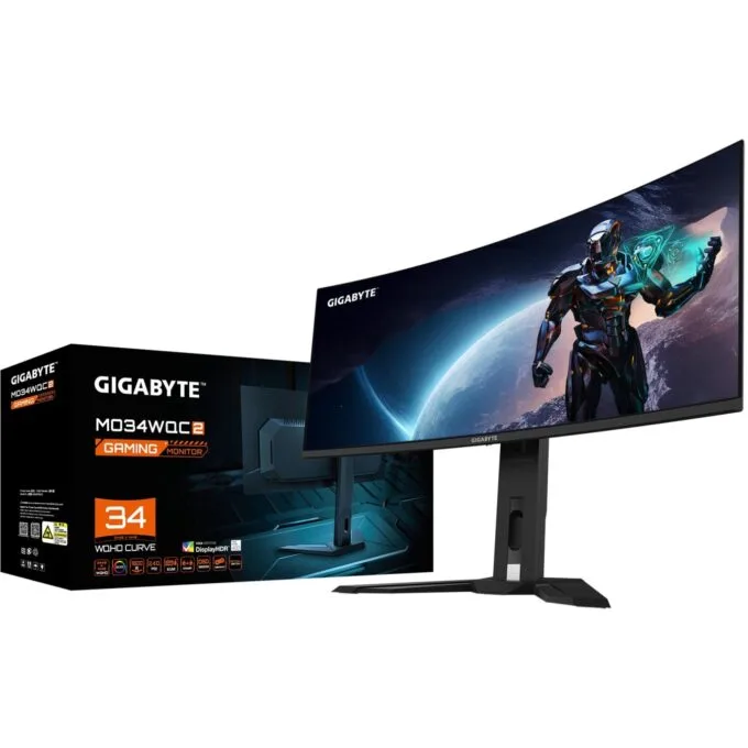 GIGABYTE MO34WQC2 - OLED Ultrawide Gaming Monitor, 34 inch, 3440x1440, 240Hz, HDMI 2.1, DP1.4, USB-C — image 8