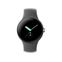 Google Pixel Watch - polished silver stainless steel 41 mm charcoal active band