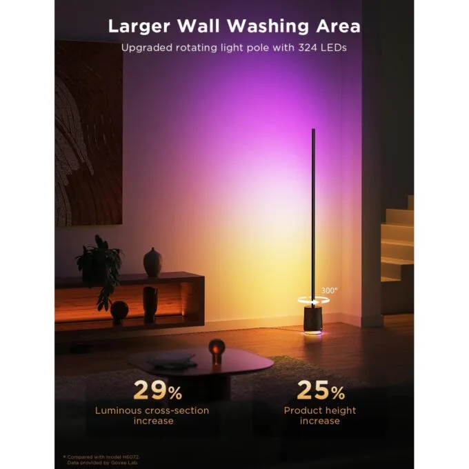 Govee Floor Lamp Pro Smart RGBICWW - H6079 - with Built-in Bluetooth Speaker — image 2