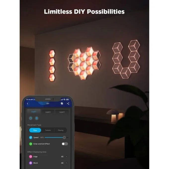 Govee Gaming Wall Glide Hexa Ultra Light Panels - H606A - 7pcs — image 12