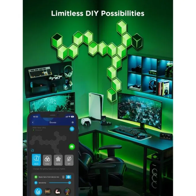 Govee Gaming Wall Glide Hexa Ultra Light Panels - H606A - 7pcs — image 4