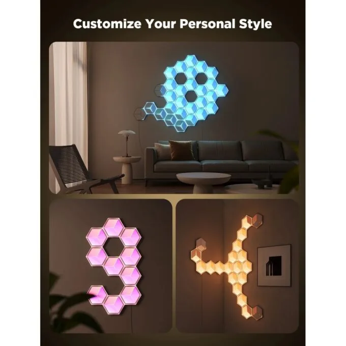 Govee Gaming Wall Glide Hexa Ultra Light Panels - H606A - 7pcs — image 9