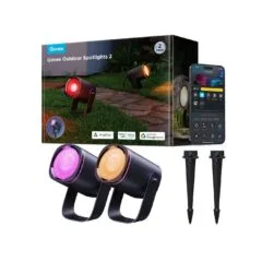 Govee Outdoor Smart Garden Spotlights - H7093311 - IP67 RGBICWW 2pack