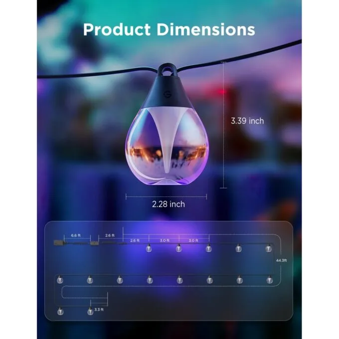Govee Outdoor Smart String Lights - H7025CB1 - RGBICW — image 8