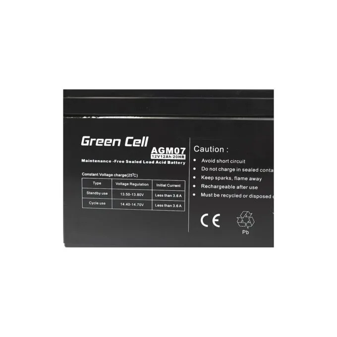 Green Cell AGM07 12V 12Ah VRLA Replacement Battery — image 2