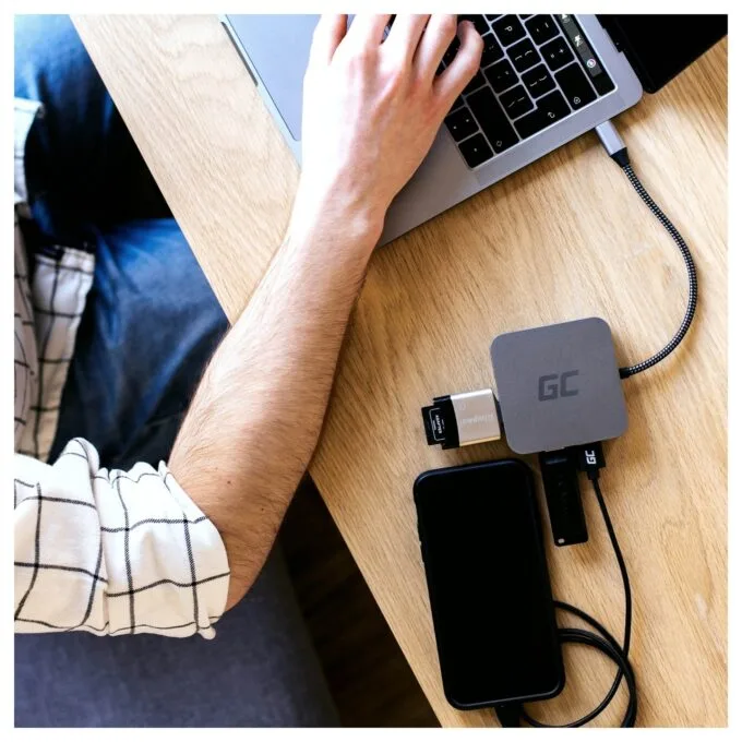Green Cell AK61 USB-C Hub 6-Port 3xUSB 3.0 HDMI Gigabit Ethernet — image 3