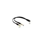 Headset Adapter - 1x3.5mm jack socket to 2x3.5mm 3-pin jack plug