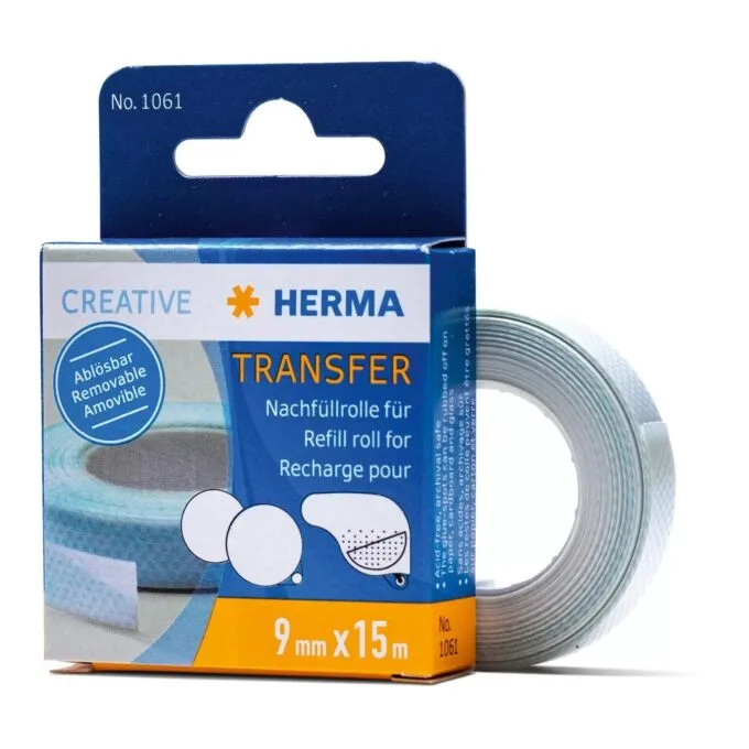HERMA Transfer Refill Roll - 15 m - Removable adhesive, 9 mm width — image 1