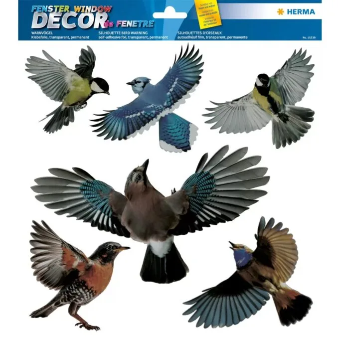HERMA Window Bird Sticker - Multicolor 30x30 cm - Self-adhesive, Removable — image 1