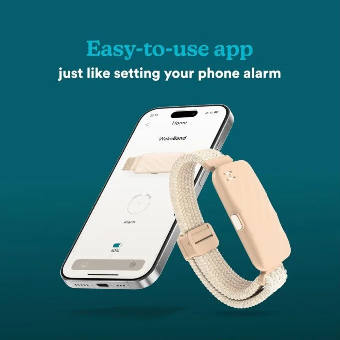 Homedics Wakeband Vibrating Alarm Wristband - SS-WB100CE-WW - Cream — image 7