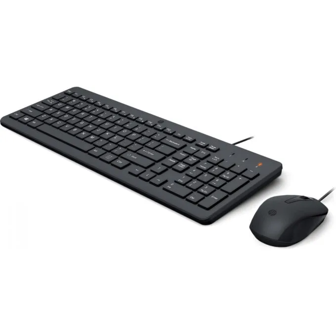 HP 150 Wired Keyboard & Mouse Combo - USB Full-Size Membrane Keyboard, 1600 DPI Optical Mouse, Black — image 2