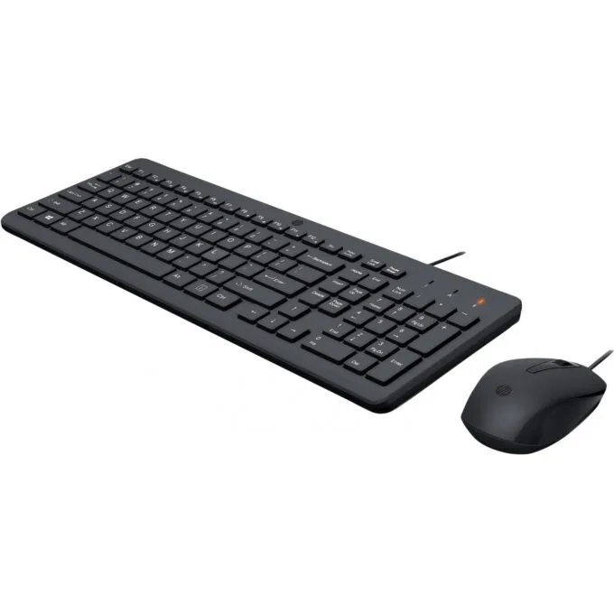 HP 150 Wired Keyboard & Mouse Combo - USB Full-Size Membrane Keyboard, 1600 DPI Optical Mouse, Black — image 3