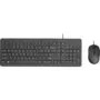 HP 150 Wired Keyboard & Mouse Combo - USB Full-Size Membrane Keyboard, 1600 DPI Optical Mouse, Black