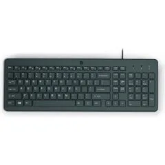 HP 150 Wired Keyboard - USB-A - Full-size (100%), Black, German Layout