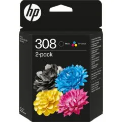 HP 308 Black Tri-Color Ink Cartridge Combo 2-Pack - Model 308 -