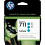 HP 711 Original Cyan Ink Cartridge - 711 - Cyan, Original, Standard Capacity, 3-pack