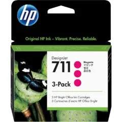 HP 711 Original Magenta Ink Cartridge - 711 - Magenta, Original, 3-Pack