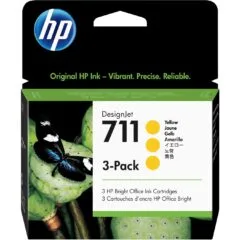 HP 711 Original Yellow Ink Cartridge - 711 - Yellow, Original, Standard Capacity, 3-pack