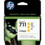 HP 711 Original Yellow Ink Cartridge - 711 - Yellow, Original, Standard Capacity, 3-pack