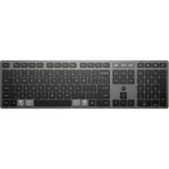 HP 725 - Rechargeable Wireless Full-Size Keyboard - Grey, RF 2.4GHz + Bluetooth, Built-in Battery