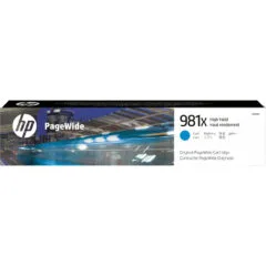 HP 981X PageWide High-Yield Cyan Original Ink Cartridge - L0R09A - 116 ml, ~10000 pages