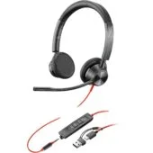 HP Poly Blackwire 3325 USB-C Stereo Headset - On-Ear, 3.5mm