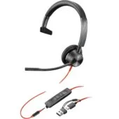HP Poly Blackwire C3315 Mono Headset - C3315 - Black, On-ear, USB-C & 3.5mm, Multi-platform