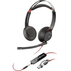 HP Poly Blackwire C5220 Stereo USB-C/3.5mm On-ear Headset - 8X231AA