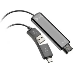 HP Poly DA75 Wideband QD to USB Adapter - DA75 - Black, USB-A/USB-C