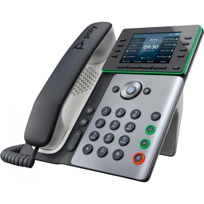 HP Poly Edge E300 IP Desk Phone - E300 - Black, 8-line, 3.5" IPS, Gigabit Ethernet, PoE — image 6