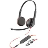HP Poly Headset Blackwire C3225 Stereo USB-C & 3.5 mm - C3225 - Black
