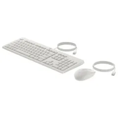 HP Tastatur+Maus 225 Set Kabelgebunden Weiß