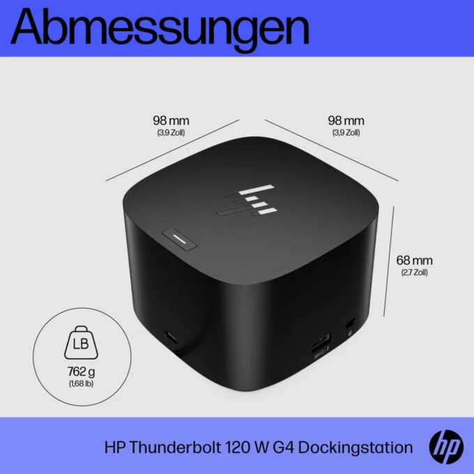 HP Thunderbolt Dock G4 120W - 4J0A2AA Thunderbolt 4 Dock Black — image 7