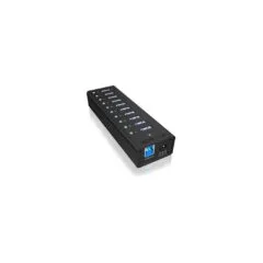 HUB 10 Port. Ladeport Aluminium-mit Netzteil ICY BOX - Black, Aluminium, 100-240 V input, 12 V output, 4 A
