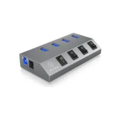 Hub USB 3.0 - 4x USB Type-A Ports with On/Off Switch - ICY BOX