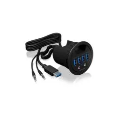 ICY BOX Desk Hub 4x USB 3.0 Type-A with Audio In/Out