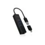 ICY BOX IB-HUB1419-LAN USB 3.0 USB-C HUB 3xUSB 3.0 1xGigabit LAN - IB-HUB1419-LAN - Black Aluminium