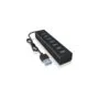 ICY BOX IB-HUB1700-U3 USB 3.0 HUB 7-Port 7xUSB 3.0 - IB-HUB1700-U3 - Black, Aluminium