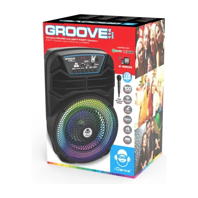 iDance Groove Karaoke Speaker - 114mk3 - with 1 Wired Mic BT & USB — image 7