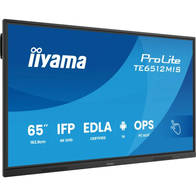 iiyama DS TE6512MIS - 65" 4K UHD Interactive Touchscreen (Infrared, VA) - Android 11, 8GB RAM/128GB, Wi‑Fi6, Black — image 1