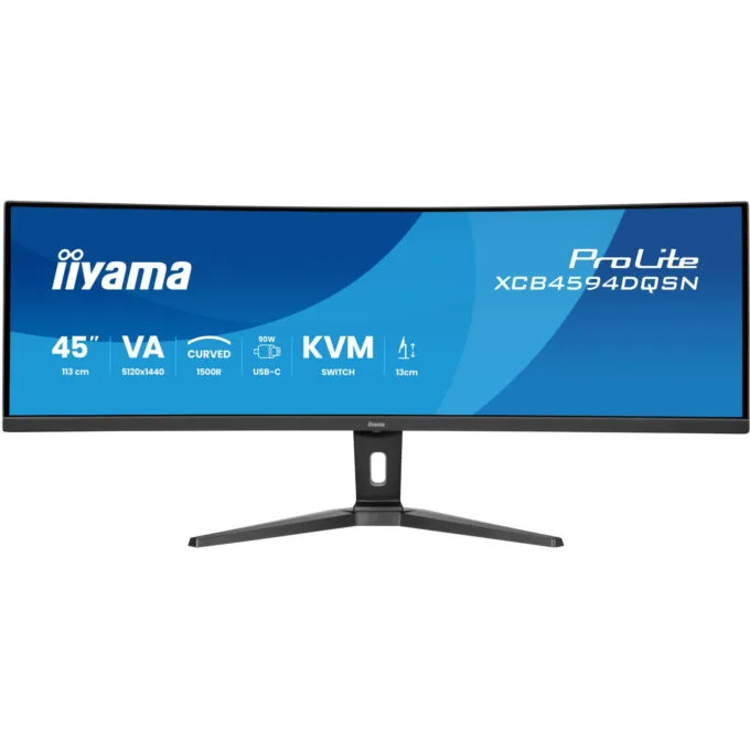 iiyama G-MASTER XCB4594DQSN-B1 - 45" (112 cm) Dual QHD 5120x1440, 32:9 Curved 1500R, VA, 165Hz, USB-C 90W, KVM, Black — image 2