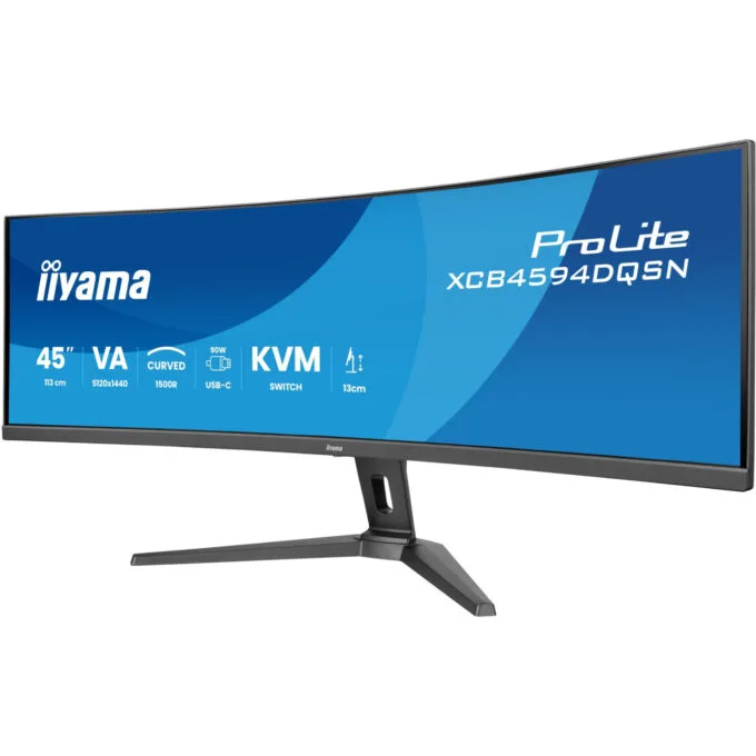 iiyama G-MASTER XCB4594DQSN-B1 - 45" (112 cm) Dual QHD 5120x1440, 32:9 Curved 1500R, VA, 165Hz, USB-C 90W, KVM, Black — image 5