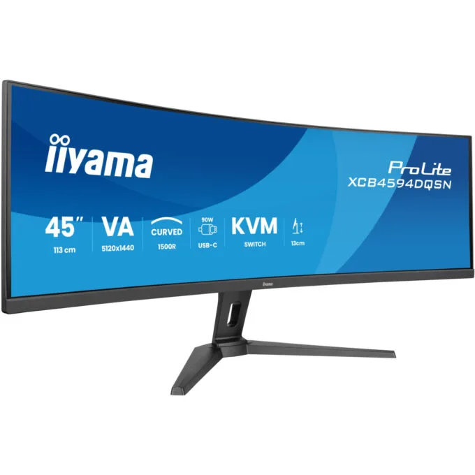 iiyama G-MASTER XCB4594DQSN-B1 - 45" (112 cm) Dual QHD 5120x1440, 32:9 Curved 1500R, VA, 165Hz, USB-C 90W, KVM, Black — image 1