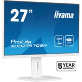 iiyama G-MASTER XUB2797QSN-W2 - 27" QHD IPS Monitor, USB-C Dock 65W, HDMI 2.0 & DP1.4, White