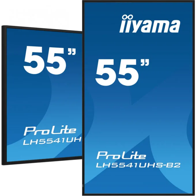 iiyama LH5541UHS-B2 - 55in IPS 4K Digital Signage, 3xHDMI, 2GB RAM/16GB Storage, V810 CPU, Black — image 1