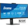 iiyama ProLite XCB3497WQSNPH - 34" (86.4cm) Curved UWQHD 21:9 VA Monitor, 120Hz, USB-C Dock, Windows Hello Camera, Black